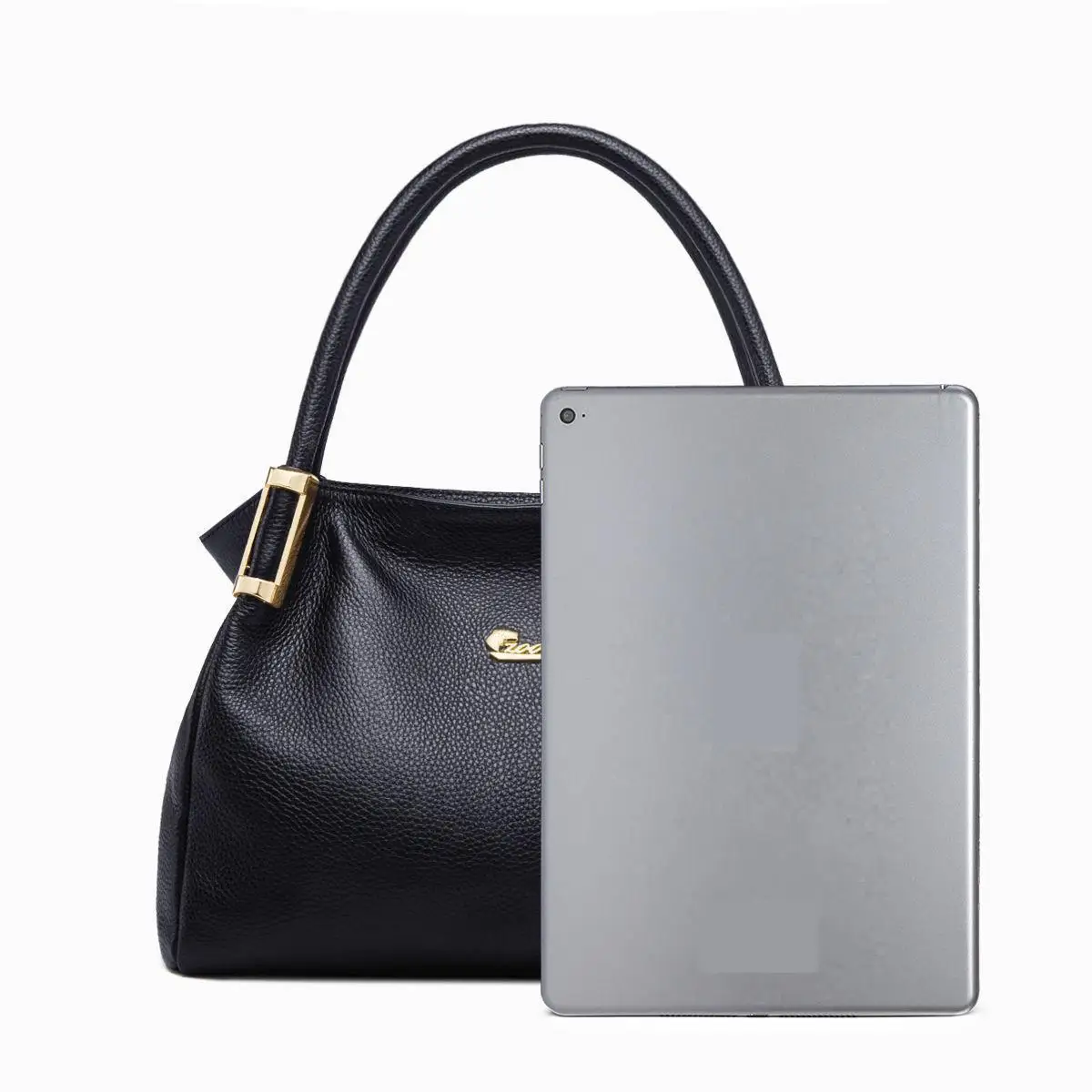 Litchi Patterned Top Layer Cowhide Crossbody Bag With Large Capacity Handbag Trend Fashion Casual Simple Shoulder Bag For Women