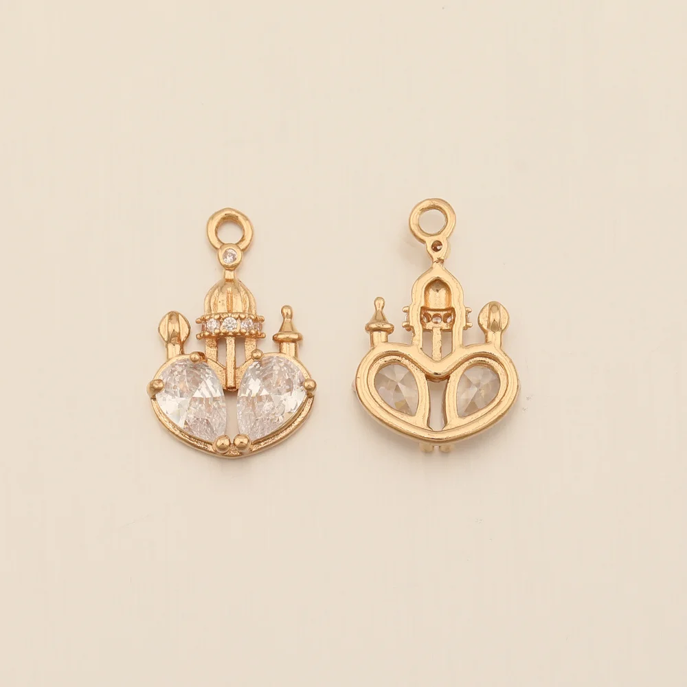 Cordial Design 50Pcs 13*19MM CZ Charms/Tower Shape/Copper Metal/DIY Jewelry Pendant/Hand Made/Jewelry Findings & Components - cordial