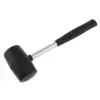 Black Non-elastic Rubber Hammer Tile hammer with Non-slip Handle DIY Hand Tool and Round Head 6