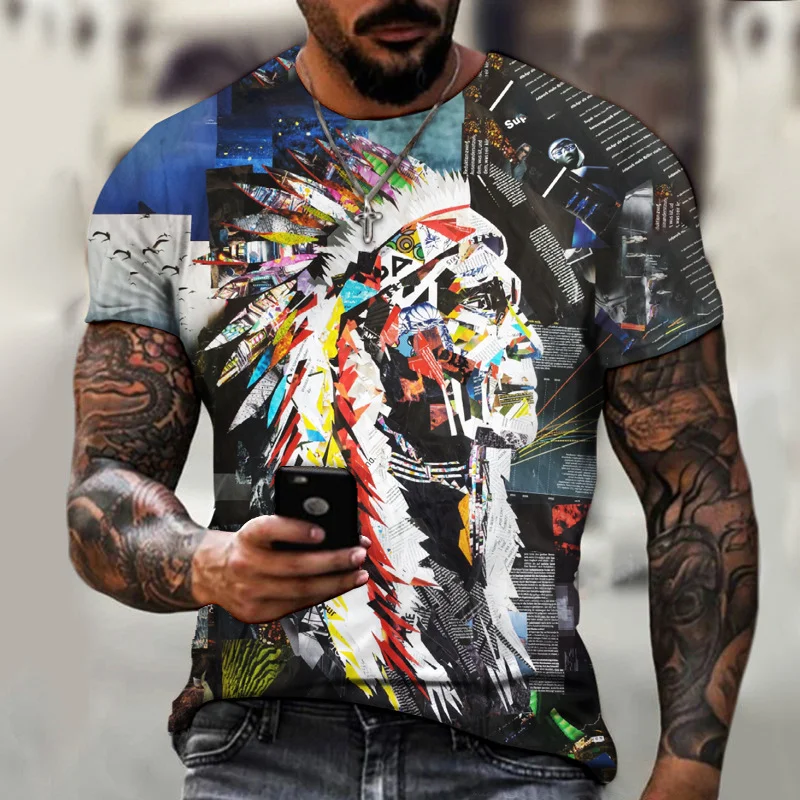

2023 New Men's Street Sports Leisure Motorcycle 3DT Shirt Men's Fashion Crewneck Print T-shirt