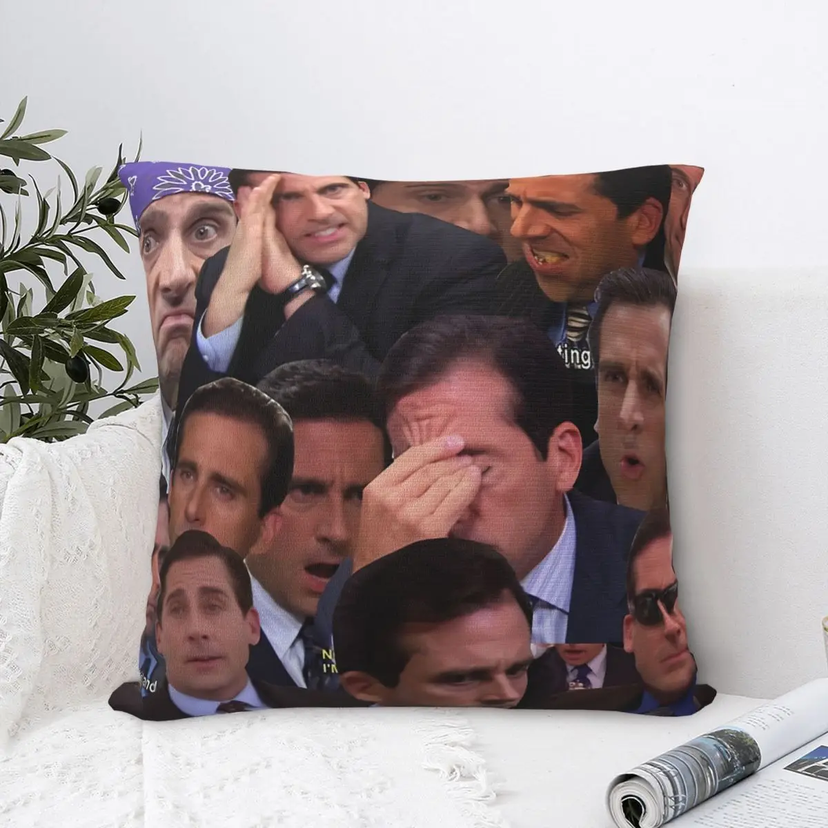 

Michael Gary Scott The Office Throw Pillow Case Meme Backpack Cojines Covers DIY Printed Reusable Sofa Decor