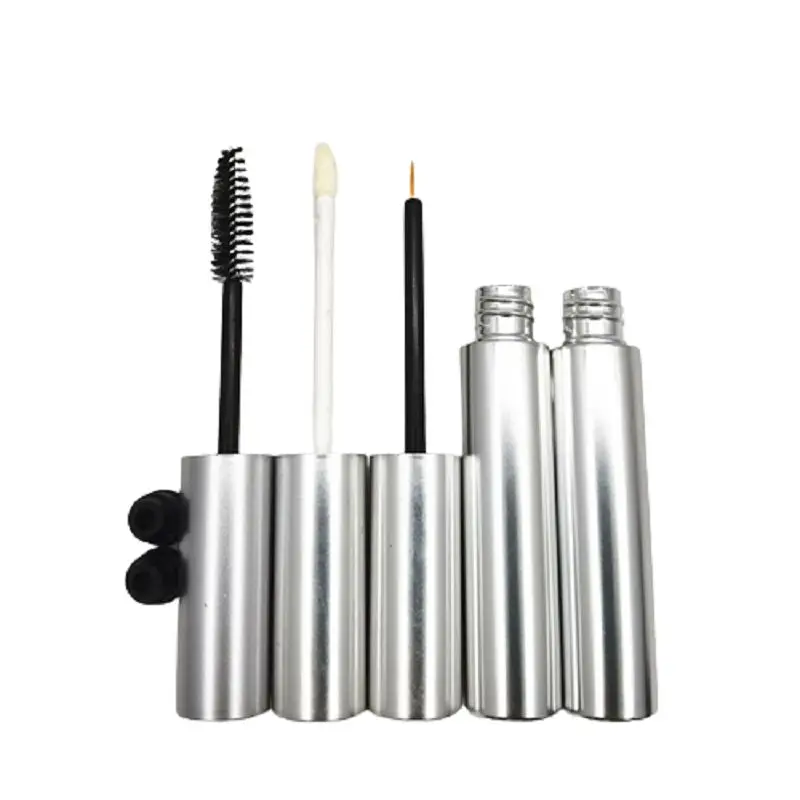 

Lip Gloss Containers 10ml Matte Silver Plastic Cosmetic Packaging Eyeliner Liquid Glue Bottle Empty Round Mascara Tubes 30Pcs
