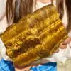 1pcNatural Tiger Eye Raw Stone Rough Quartz Crystal Reiki Healing Rock Mineral Specimen 2