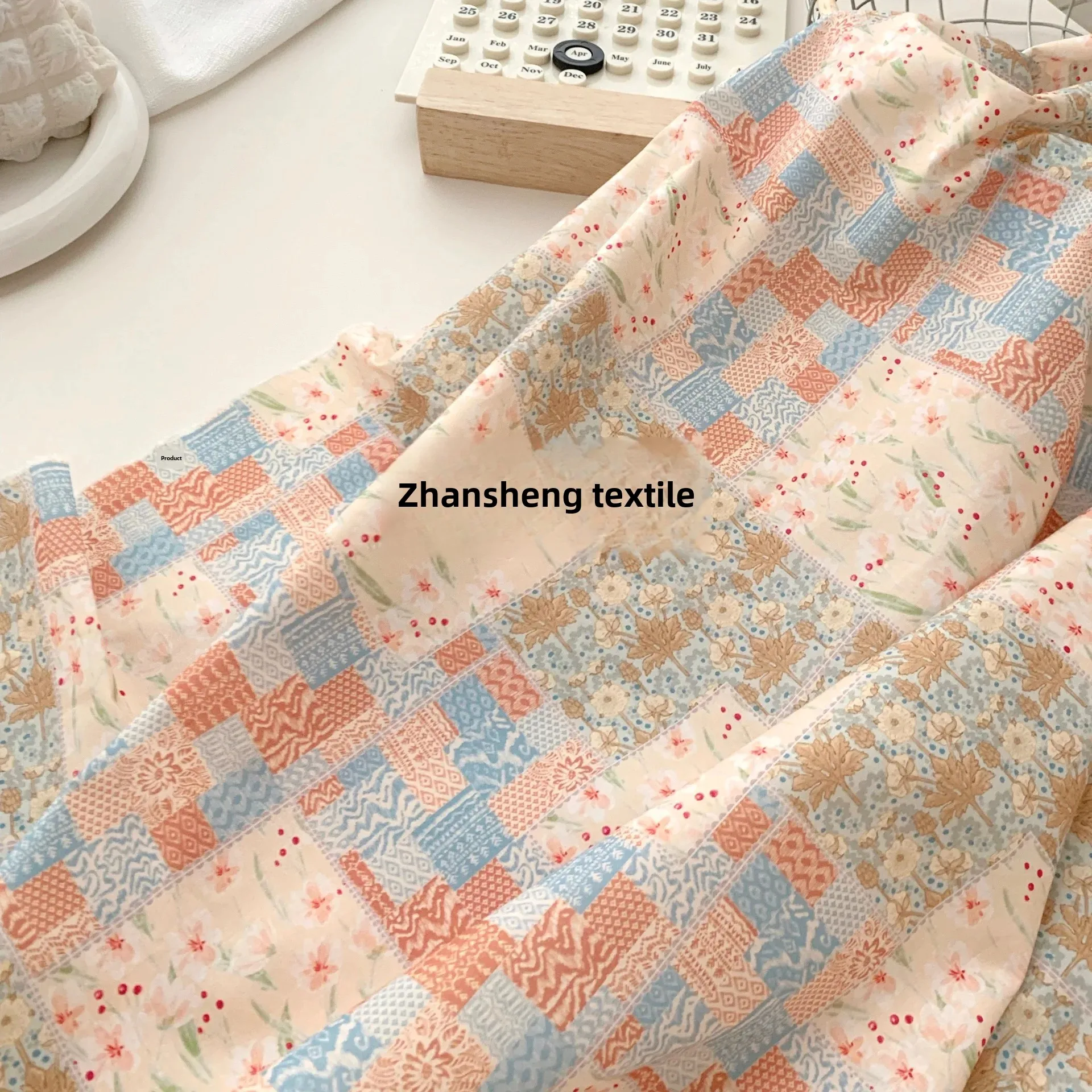 Colorful Pure Cotton Fabric Sugar Bean Grid Pattern Clothing Fabric for Bedding Skirts Children's Dresses Women's Dresses