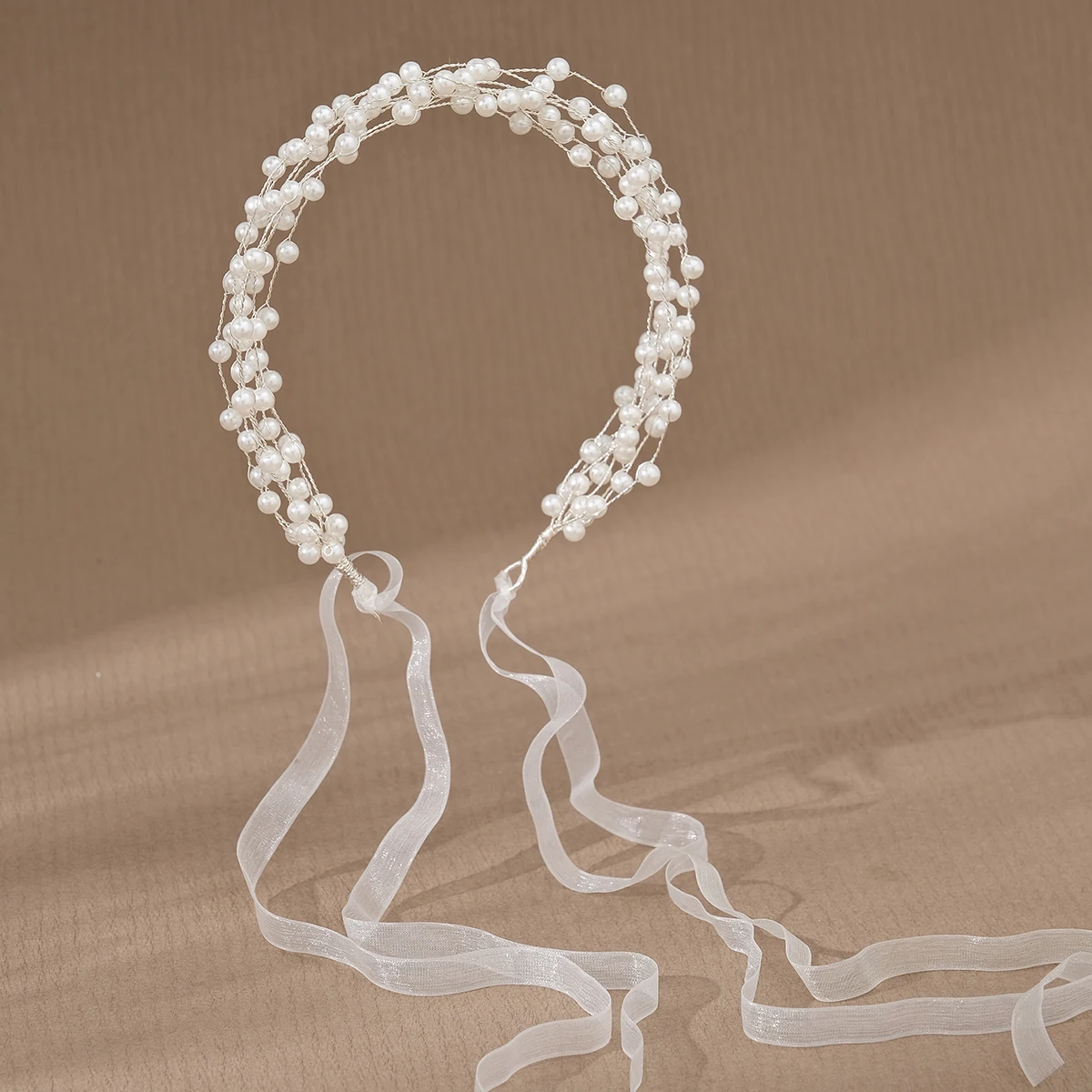 Perle Kranz Stirnband Kranz Braut Girlande Kopf Reifen Braut Haarband Haar Rebe Hochzeit Braut Haar Hochzeits kleid Zubehör – Detail 14