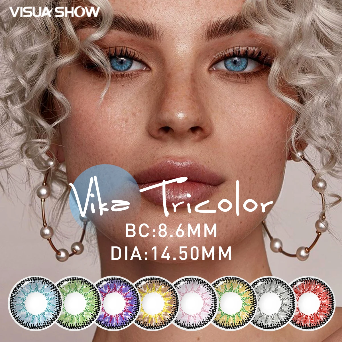 VISUASHOW VIKA TRICOLOR Colored 2Pcs Eye Contect Lenses Prescription