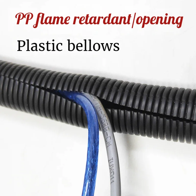 PP Retardant/Outer Dia. 13mm/Inner Dia. 10 mm/100 m Electric Wire Protector Flame Retardant Corrugated Hose Wear Wire Hose