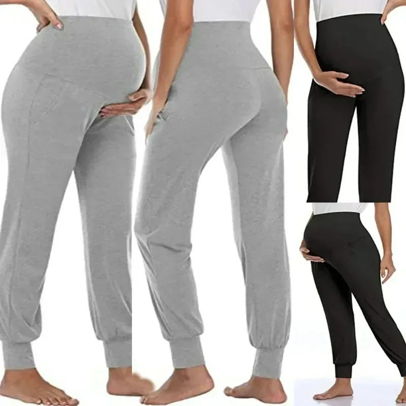 Spring Maternity Women's Casual Pants Solid High Waist Strechy Lounge Trousers for Pregnant Women Joggers with Pockets women leggings maternity leggings