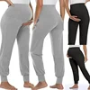 Spring Maternity Women's Casual Pants Solid High Waist Strechy Lounge Trousers For Pregnant Women Joggers With Pockets 1