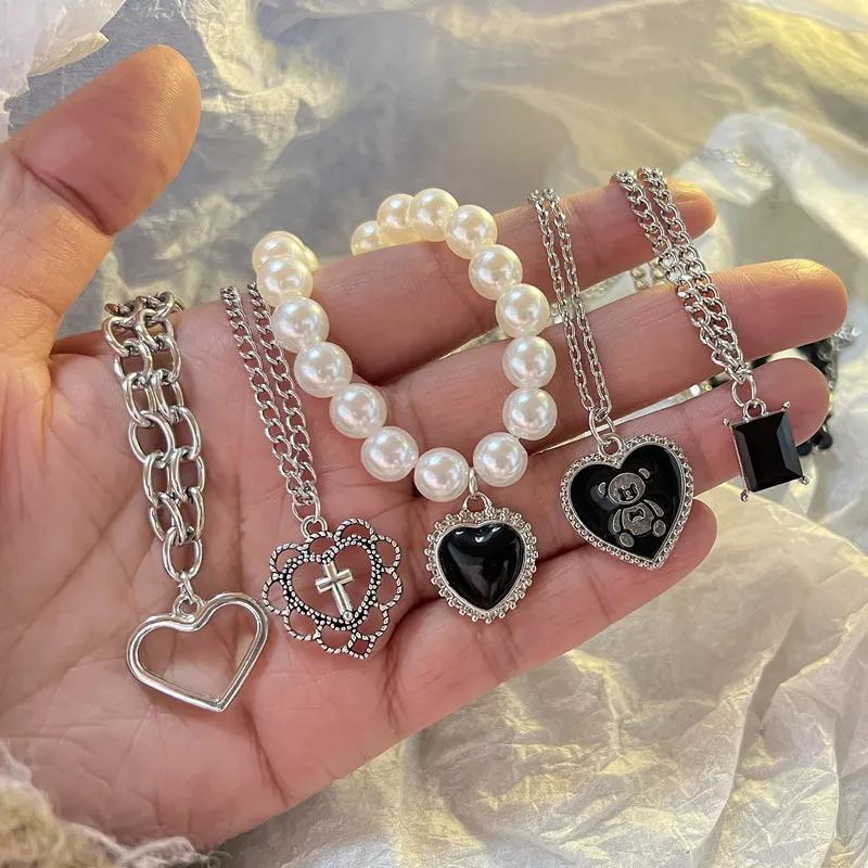 Collar Con Colgante De Corazón De Piedra Natural - Cadena De Plata 925, Regalo Elegante Para Mujer