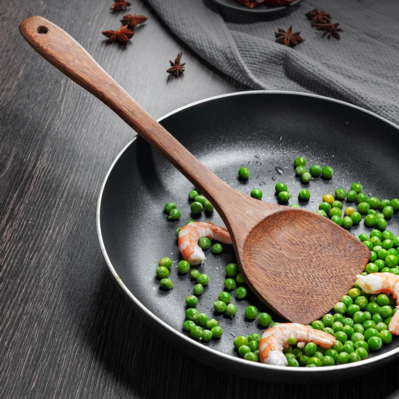 Kitchen Utensils Set Non-Stick  Cookware for Kitchen Wooden Handle Soup spoon spatula Rice spoon shovel Kitchen Accessories - 3