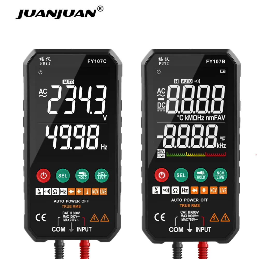 FY107C/FY107B 6000 Counts Digital Multimeter True RMS AC DC NCV