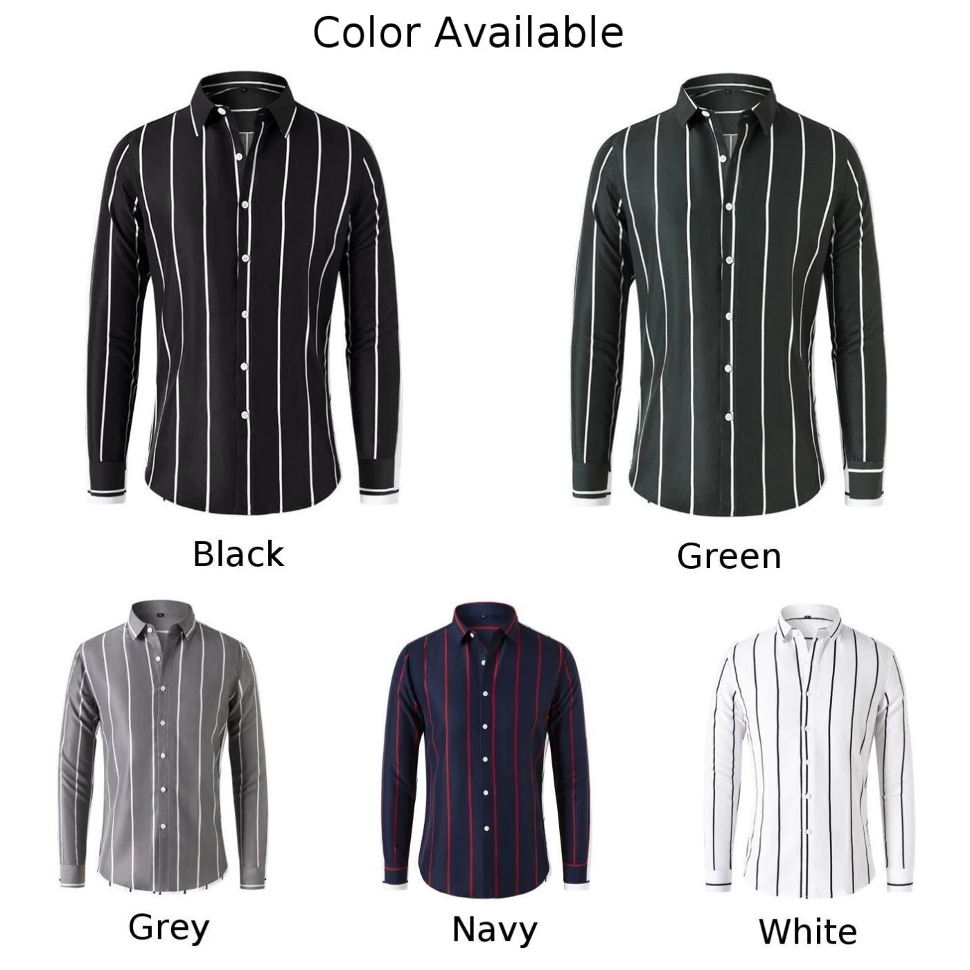

Add a Classy Touch to your Wardrobe with this Men's Striped Lapel Shirt Classic Collar and Long Sleeves Sizes S 2XL
