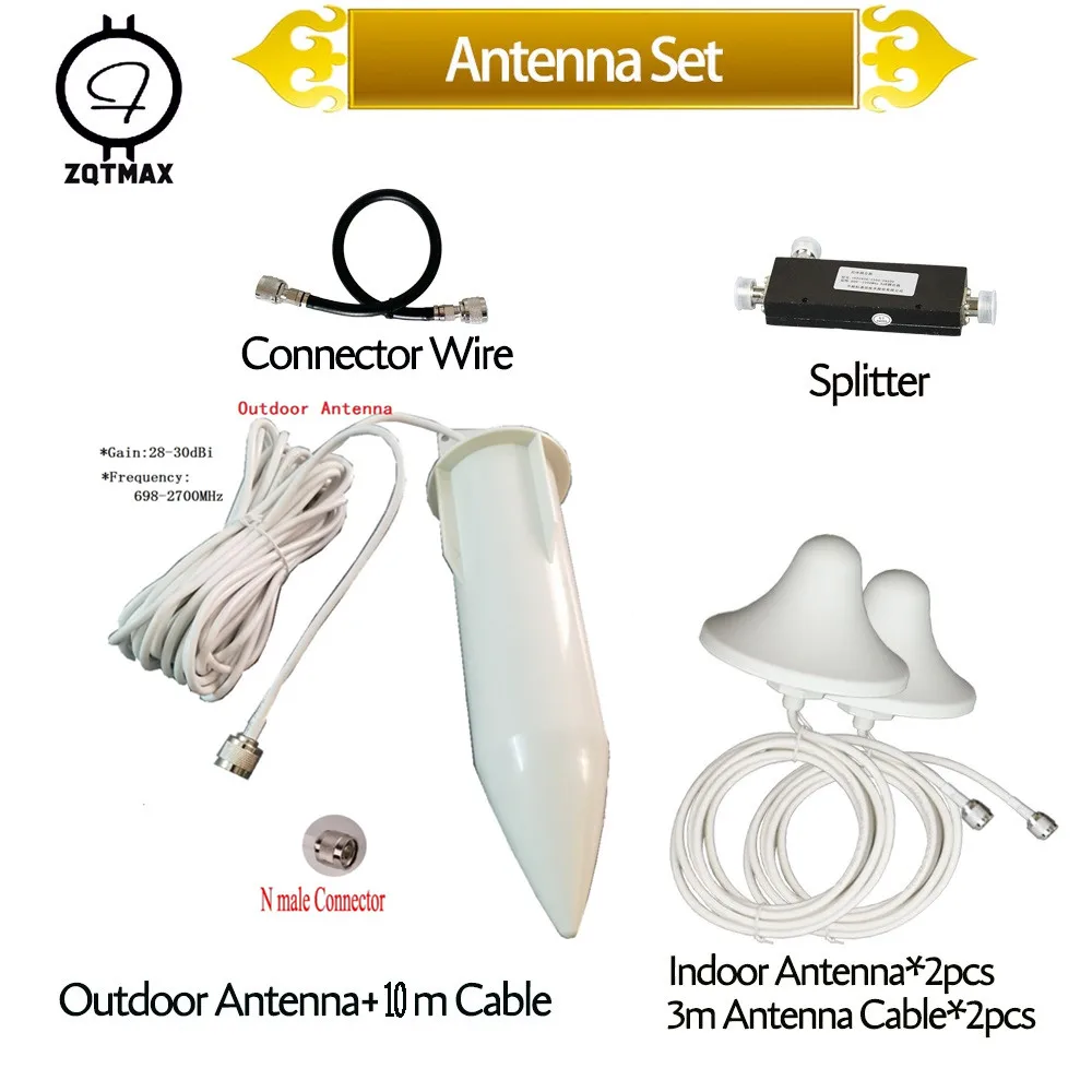 

ZQTMAX 800 850 900 1700 1800 1900 2100 2600 Cellular amplifier 2g 3g 4g signal booster UMTS LTE repeater communication antenna