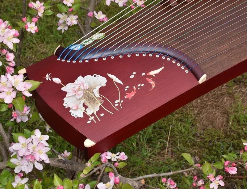 Guzheng 125cm Lotus and Pisces pattern Chinese string instruments