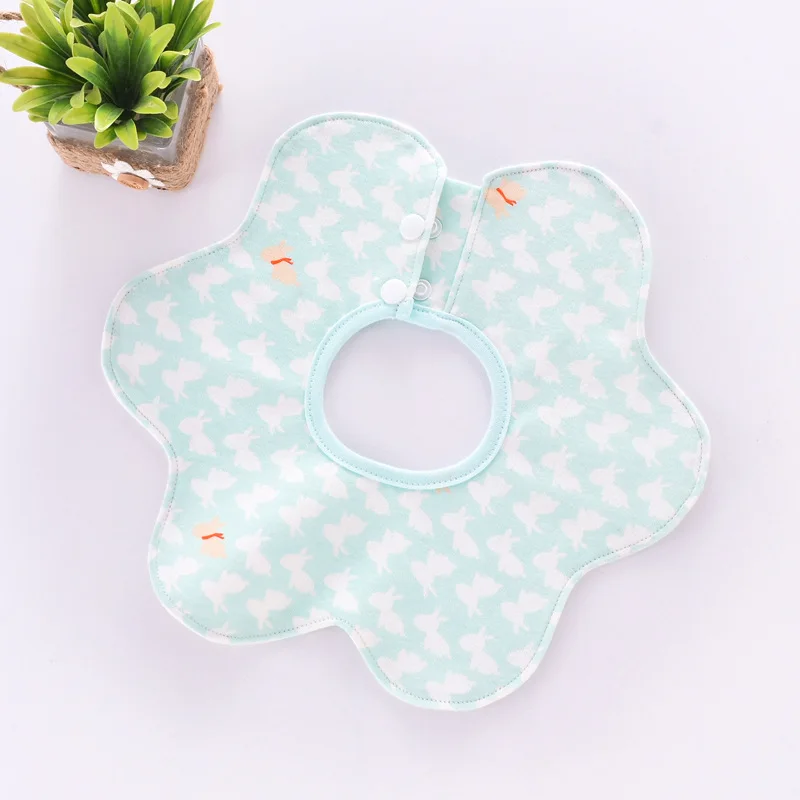 Flower Shape Baby Bibs Rotating Fashion Pattern Cartoon Animals Baby Waterproof Cloth Bibs Bandana for Girls Boys Feeding