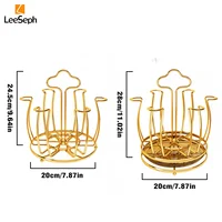 Rotating Cup Drying Rack Stand with 6 Hooks, Bottle Drainer Holder Glass Cup Spin Organizer for Kitchen Office Restaurant 2