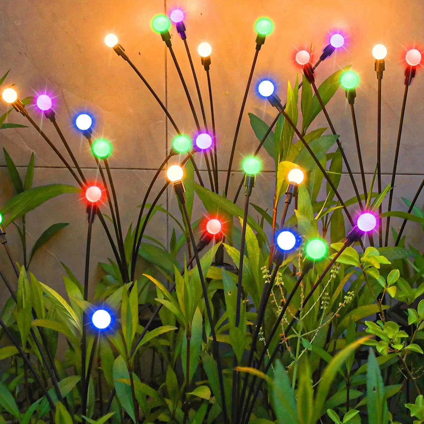 Solar Lights 1pc Waterproof For Outdoor Decorative Path Landscape Starburst Swaying Garden Lights with Starburst Design