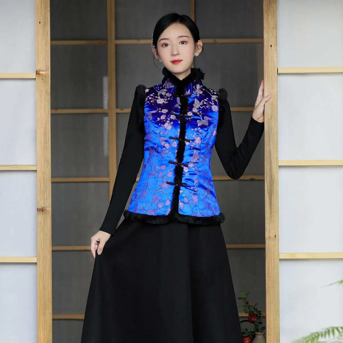 Women Chinese Tang Suit Retro Cotton Vest women cheongsam waistcoat