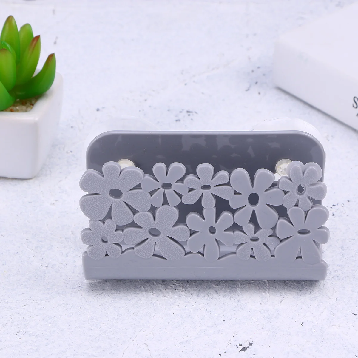 Sponge Holder with Suction Cup Sink Organizer Plastic Soap Dishwashing Drainer Rack