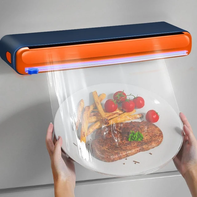 Plastic Cling Wrap Refillable Plastic Wrap Dispenser with Slider Cutter  Food Wrap Stretch Clear Cling Wrap Household Dropship - AliExpress