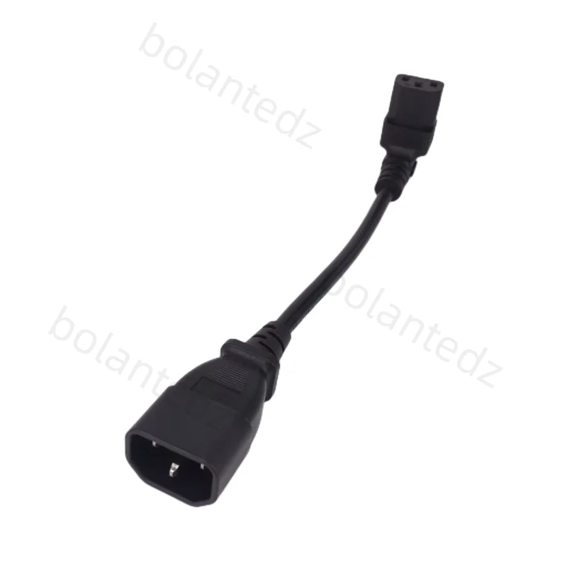 18cm IEC 320 UP Down 90 Degree C13 3 Pin Female to C14 3 Pin Male PDU Power Supply Extension Cord for Computer LED HDTV Monitor