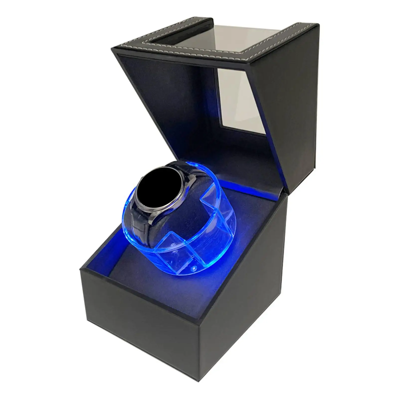 Single Watch Winder Box Watch Case with Quiet Motor Flexible Watch Pillows USB