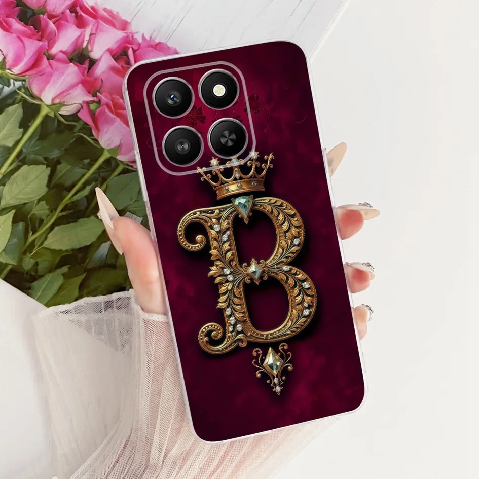 Clear Luxury Crown Letter Silicone Couple Phone Case - Soft and Stylish Protection