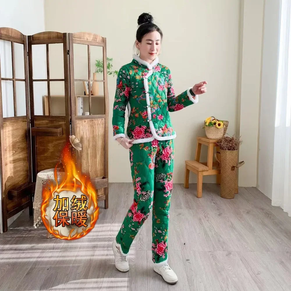 Traditional Ethnic Style Woman Clothing Fashion Clothes Winter Vintage Two Piece Set Women's Sets Chinese Clothes for Women