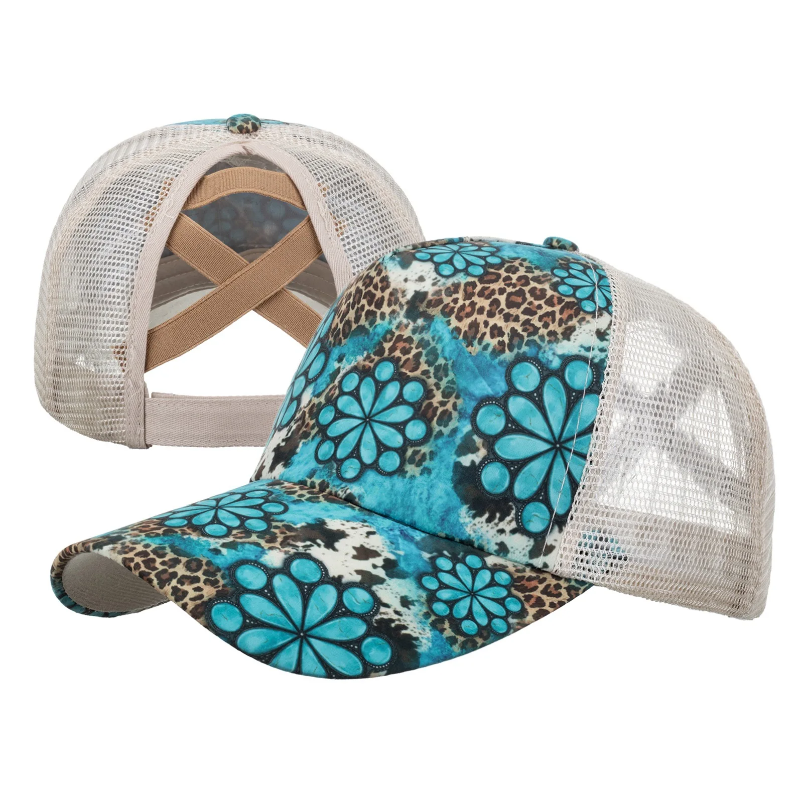 Outdoor Sports Women's Baseball Hat Leisure Duck Tongue Sunshade Mesh Pattern