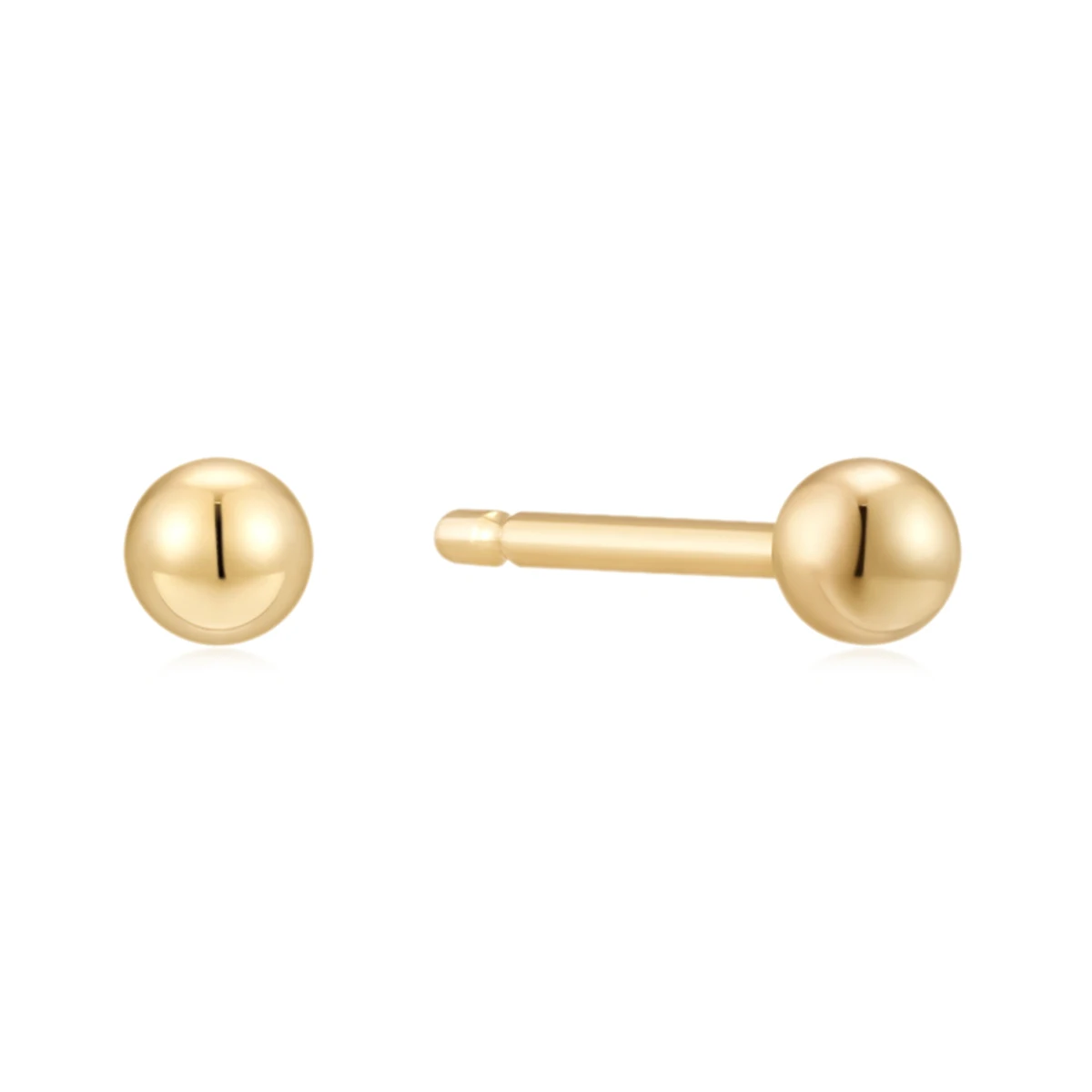 

Fine Jewellery Dainty Orb Round Tiny Ball Studs Earrings Minimalist 14k Solid Yellow Gold Beaded Earring Studs For Women Or Men