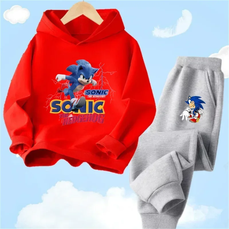 thumbnail image 1 of Conjunto de sudadera con capucha Sonic 2024, ropa de bebé para primavera, prendas de vestir exteriores, tops, sudadera para niño, ropa para niña, ropa para madre e hijo, 1 of 5