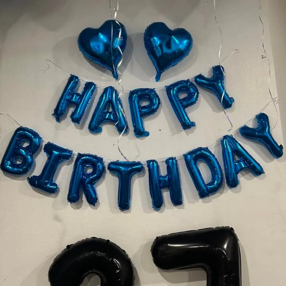 13 teile/satz Alles Gute Zum Geburtstag Dekoration Luftballons Blau Rosa Brief Folien Ballons Geburtstag Party Dekorationen Globos Anniversaire Balony – Detail 3