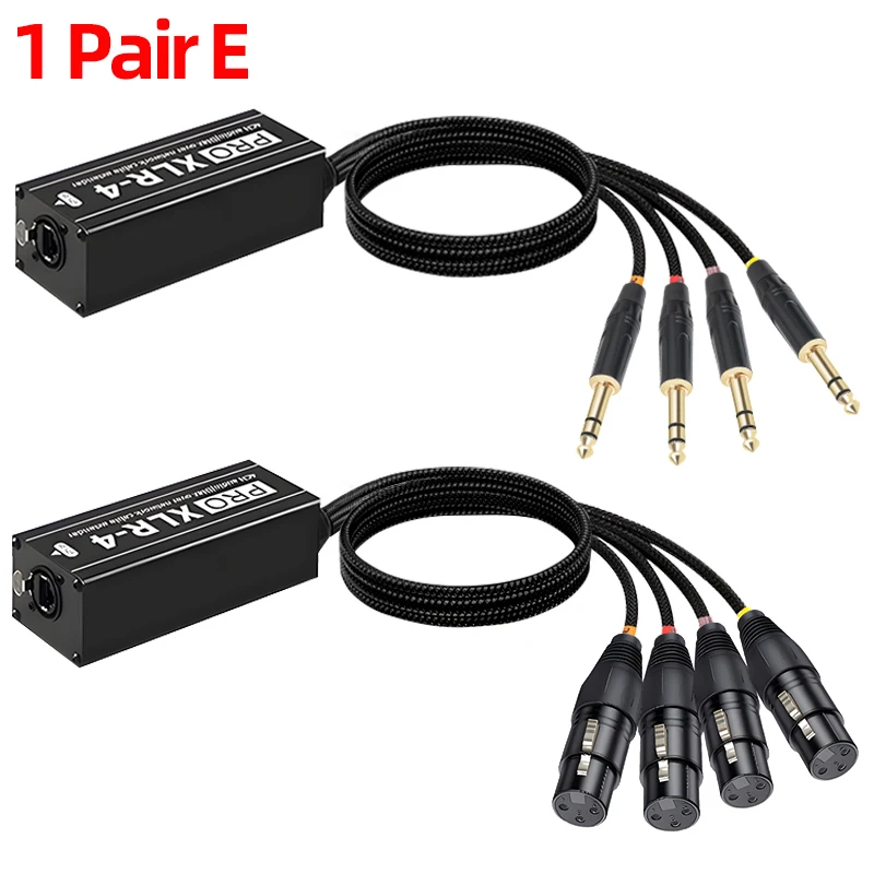 Shielded RJ45 CAT5 to 4-Channel XLR Male/Female Multi-Network Cable