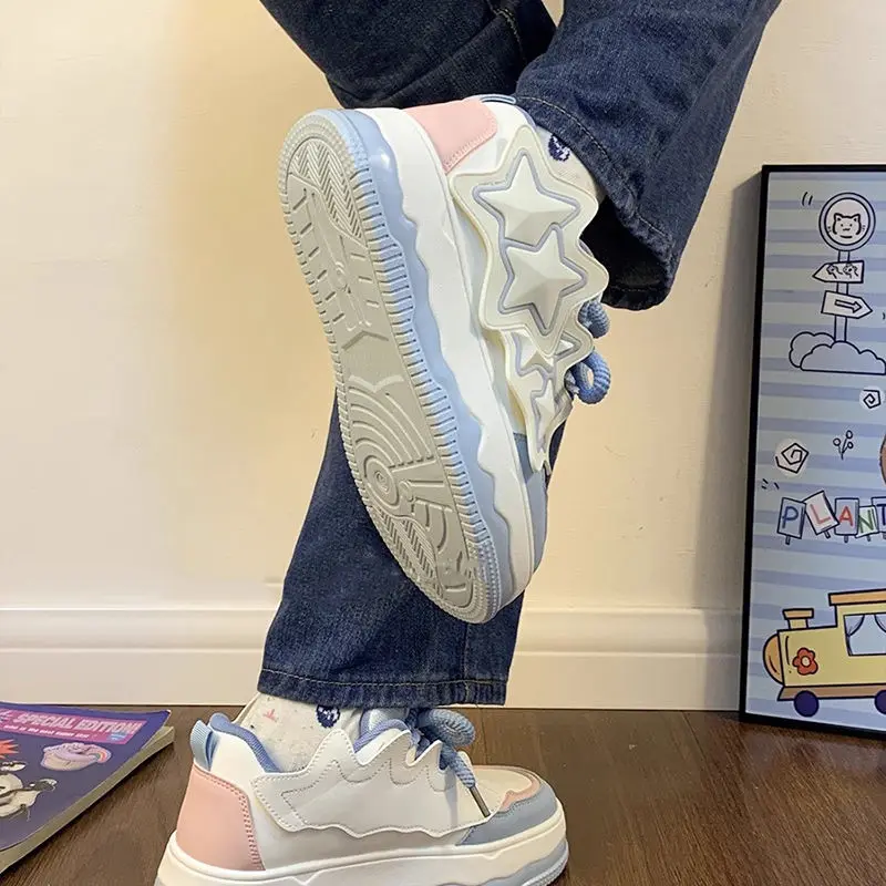 XINGX Women's 2024 Spring New Popular Niche Original Platform Casual Versatile White Shoes Fashion