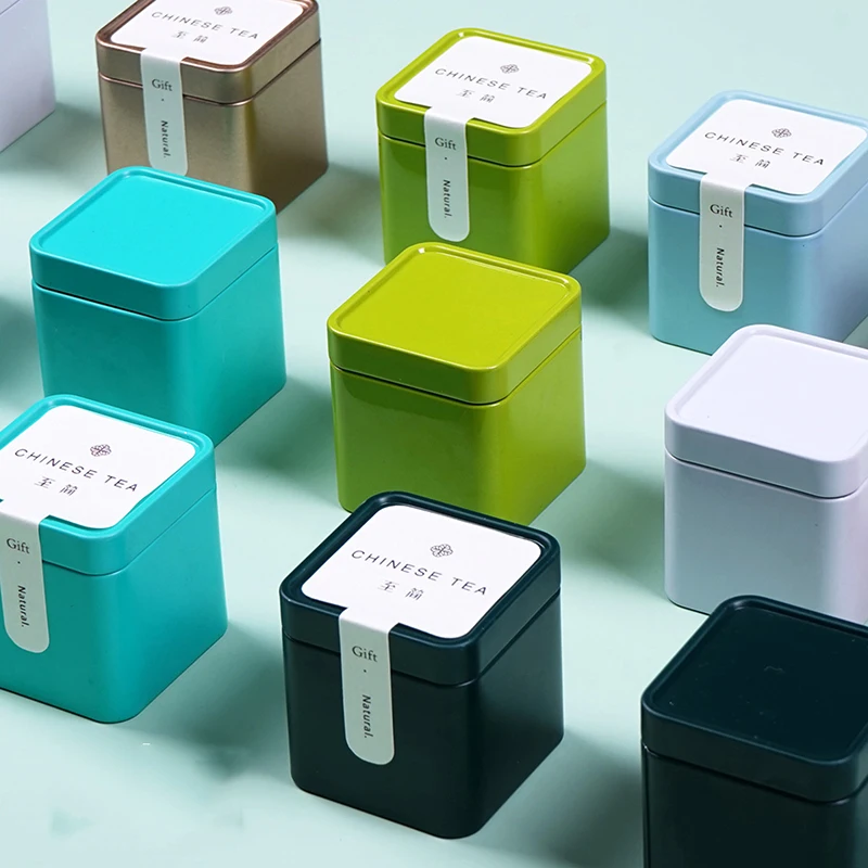 1PC Mini Storage Box Sealed Tea Caddy Coffee Jar Tea Leaves Container Cans Tinplate Spices Storage