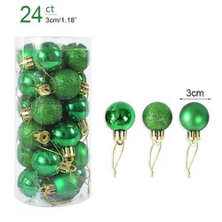 Festive Christmas Tree Ornaments - Elegant Hanging Decorations for Home and Party Decor 2023 (24pcs green)