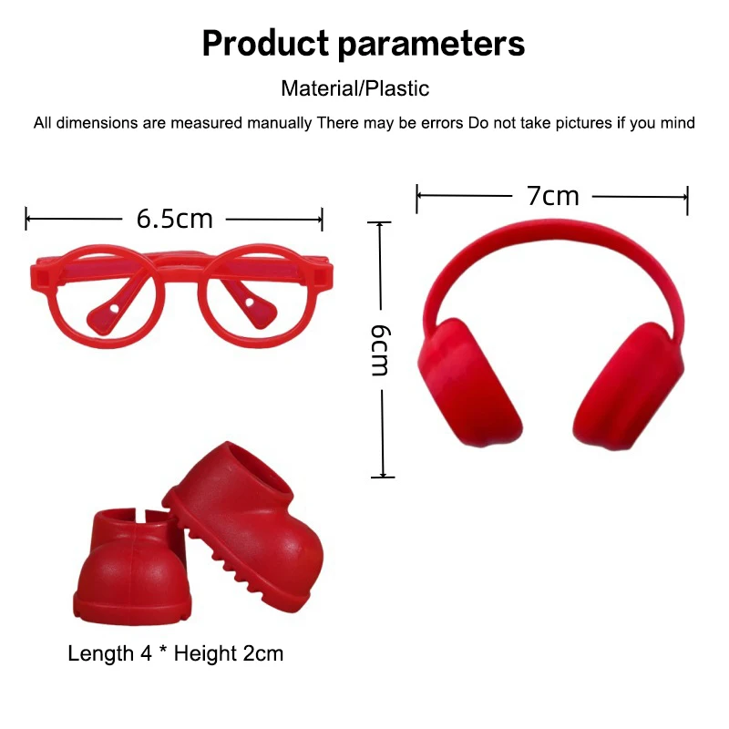 3pcs/Set Mini Doll Clothing Accessories for 15-17cm Dolls Includes Glasses Shoes Headphones DIY Accessories Children's Toy
