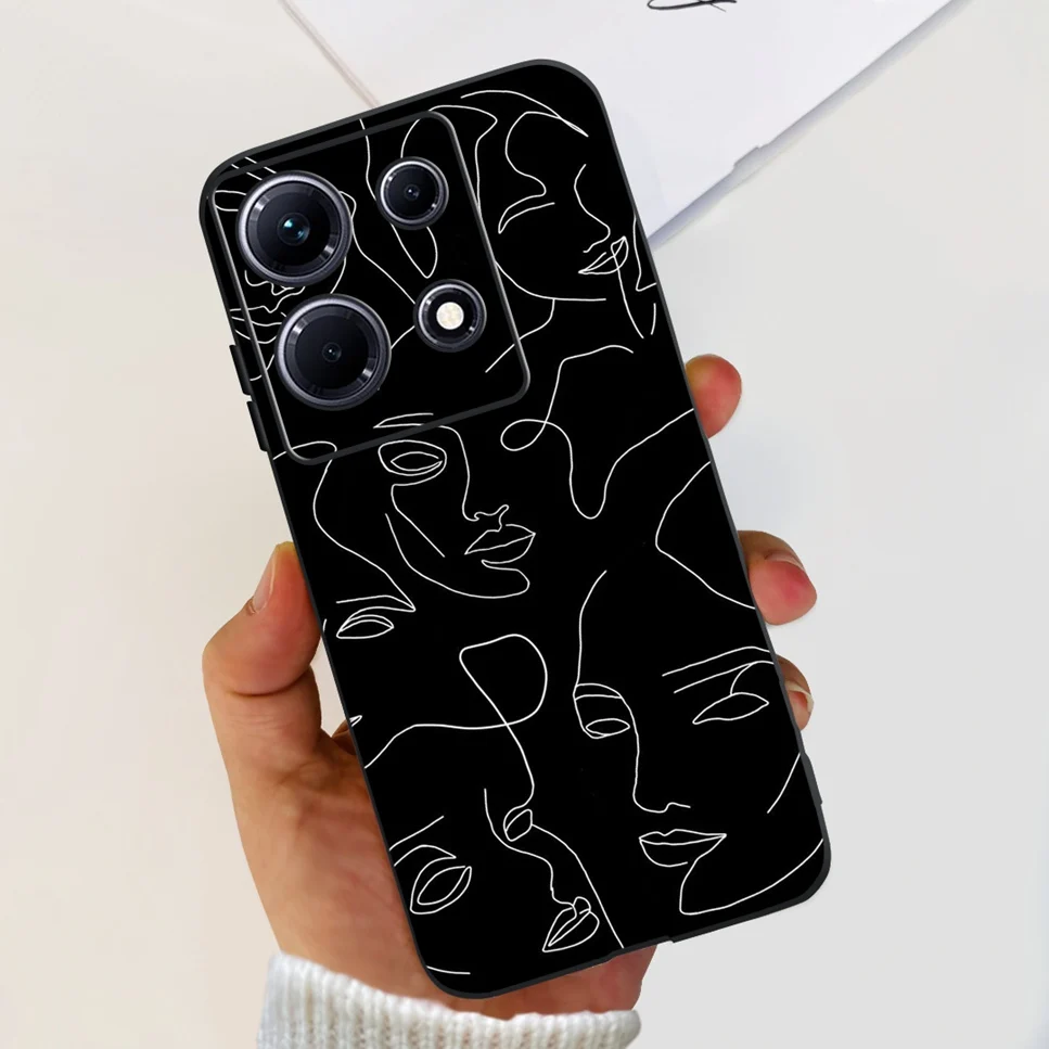 Black Silicone Cute Cat Cartoon Painted Case - Fashionable Protective Bumper Cover