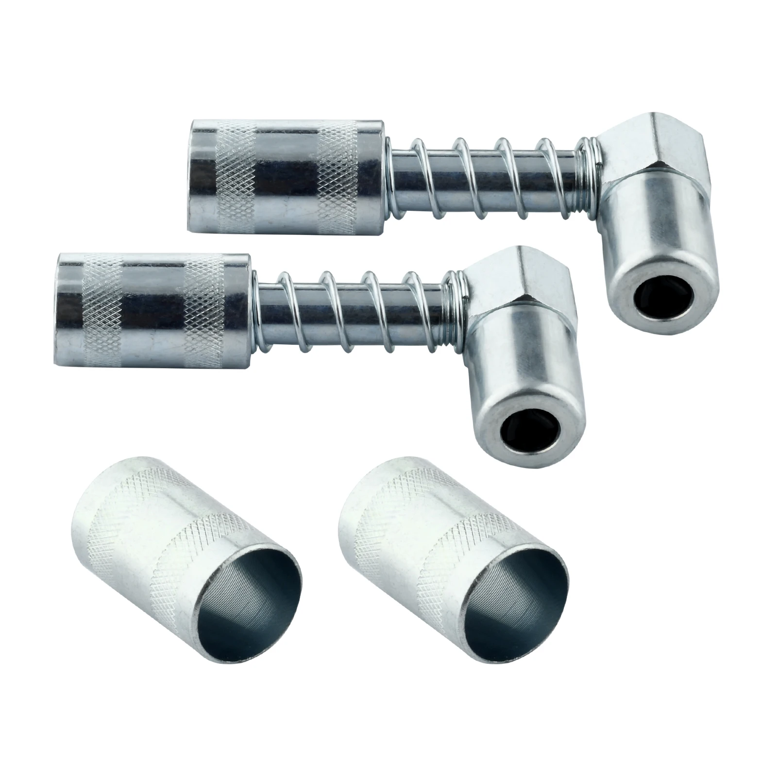 Silver Grease Gun Coupler Adapter Sleeves 3 Jaw Coupler Snaps Tight