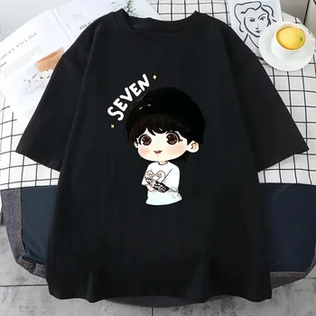 JungKook Seven T-shirt Harajuku WoMen's Aesthetic Fun Kawaii Short Sleeved Unisex Casual Sports Print T-shirt  women clothing 1
