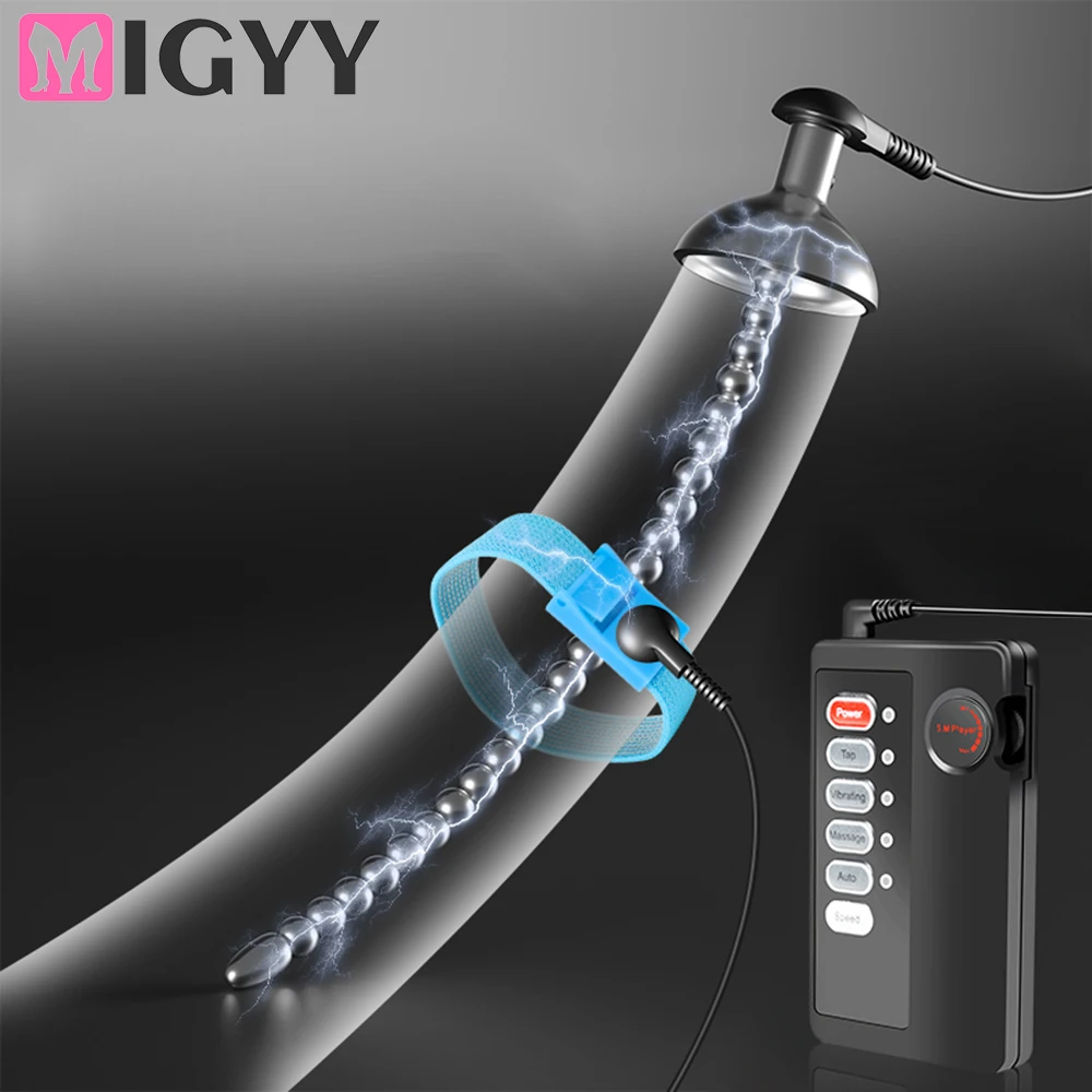 SM Elektrische Schock Harnröhre Player Metall Perle Harnröhren Sounding Plug Penis Ring Prostata Massage Pferd Auge Stange Sex Produkte 1