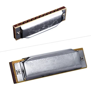 SUZUKI Folkmaster Blues Harmonica Standard Key of C A B E F G Key 10-Hole 20 Tones Diatonic Blues Gaita Harmonica for Beginner 2