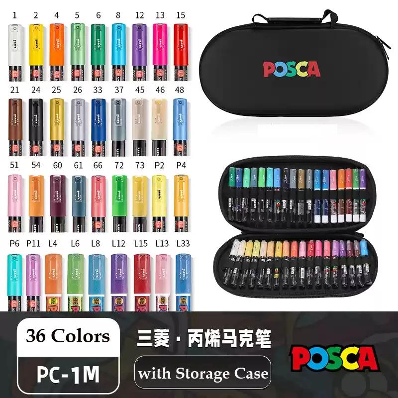 Posca PC-7M Permanent Marker Paint Pens. Broad Bullet Tip