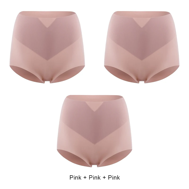 3PCS Ice Silk Control Panties With Belly Tightening Ultra-thin Women Underwear Sexy Lingerie Waist Trainer Body Shaper Women's