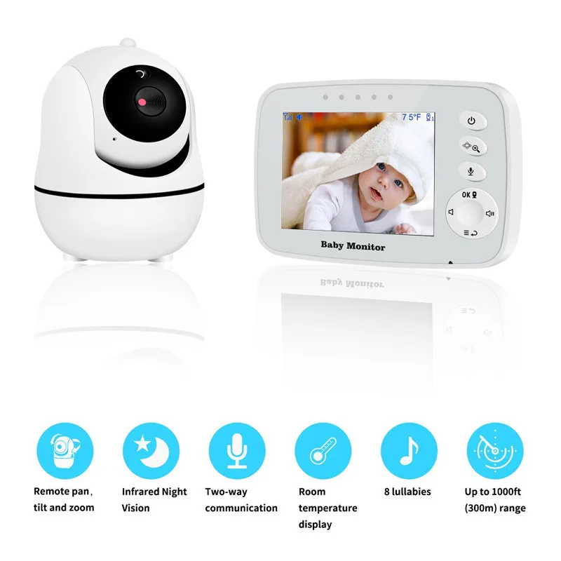 3.2 inch IPS Screen Wireless PTZ Video Baby Monitor Feeding Plan Nanny Security Camera VOX Temperature Monitoring Babysitter
