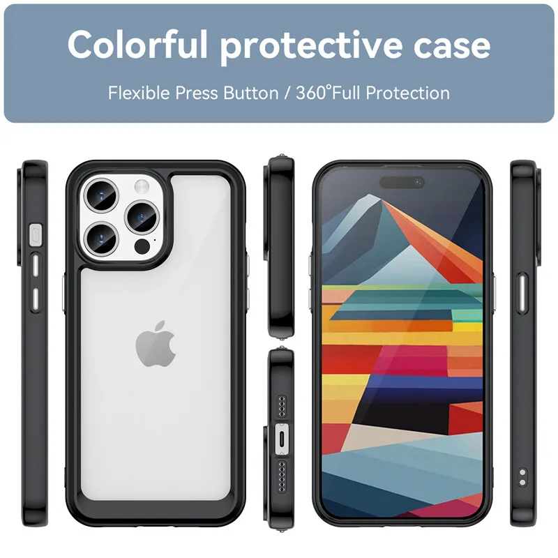 For iPhone 15 Pro Max Case Cover for iPhone 15 Pro Max Capa Para Shockproof  TPU Back Shell Phone Case for iPhone 15 Pro Max Plus - AliExpress