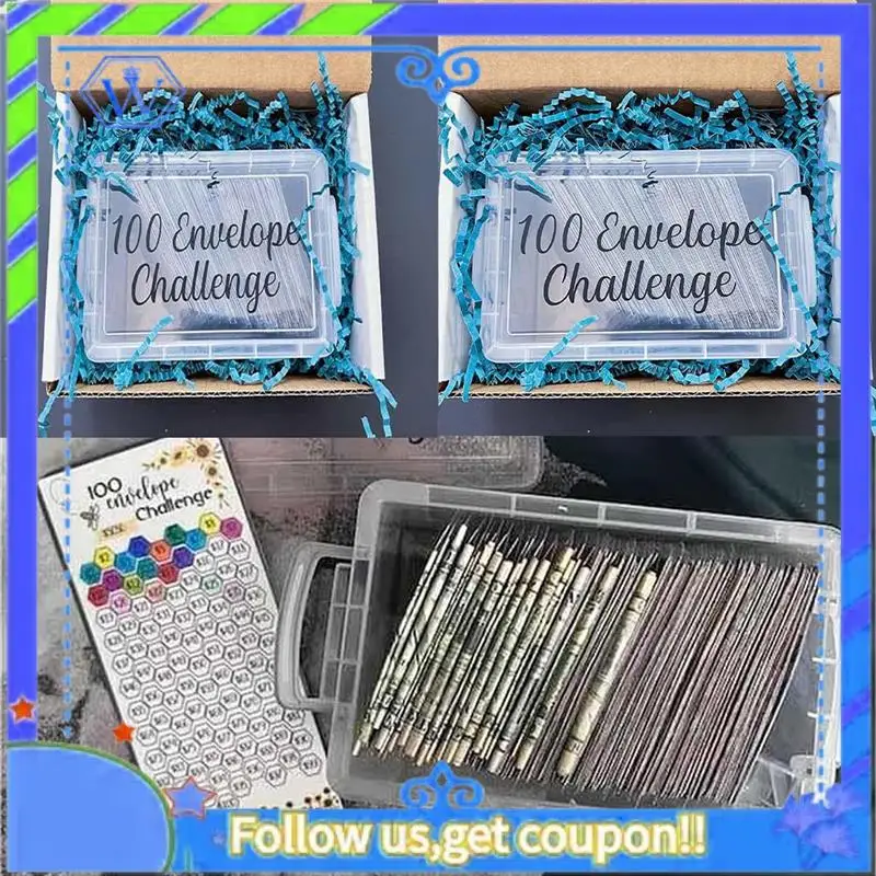 Easy To Use 100 Envelopes Money Saving Challenge Budget Planning Handbook Mastering The Progress With Storage Box For Repay