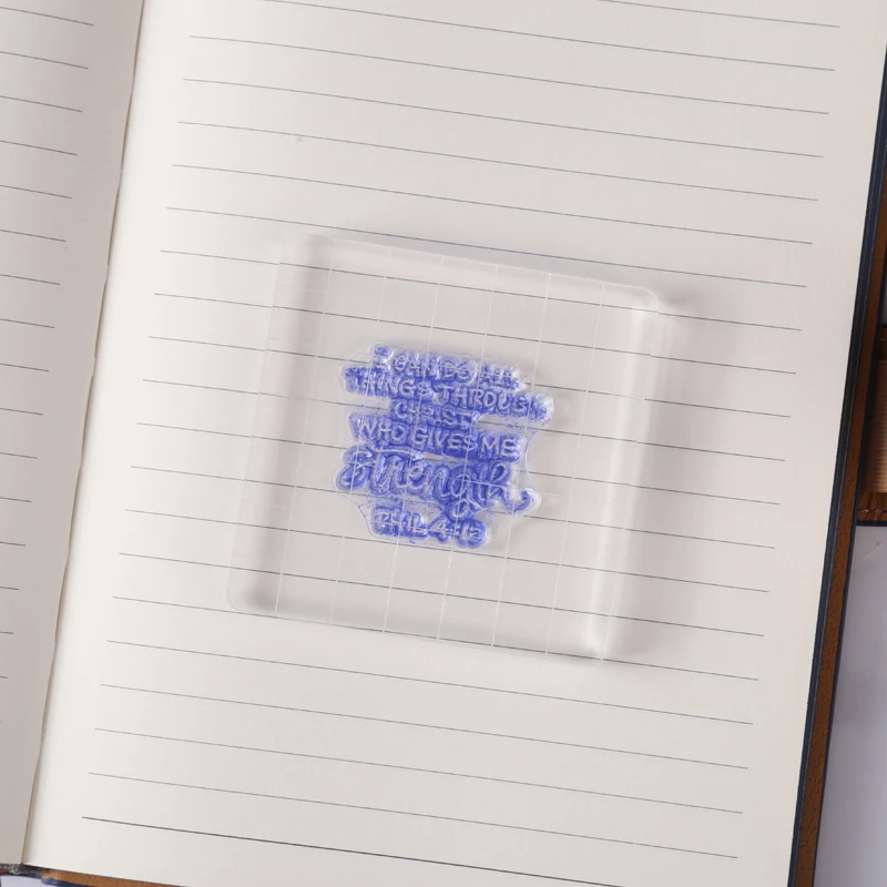 Clear Acrylic Stamp Block with Laser-Etched Gridlines 0.8Cm Thickness for Transparent Seal Stamp Positioning Background Card