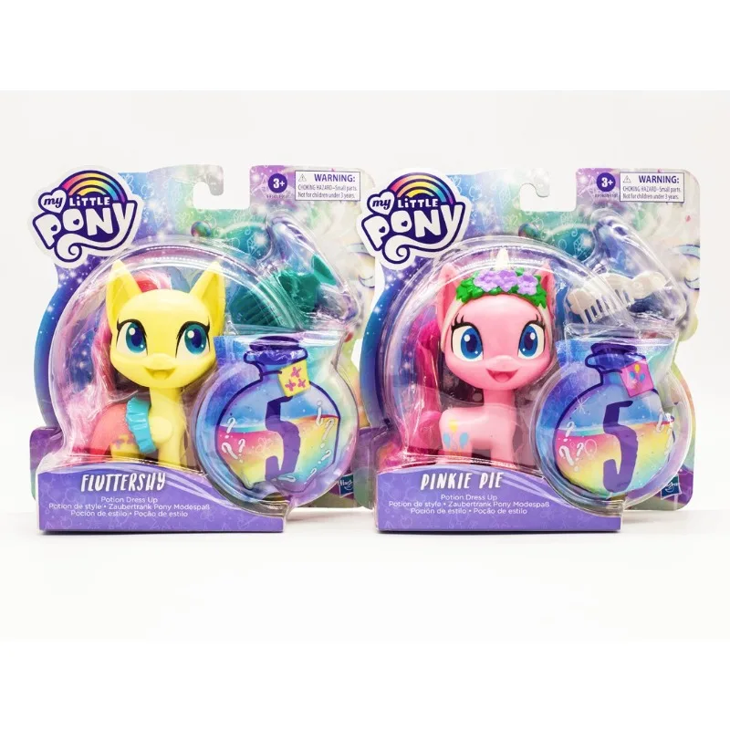 

Hasbro My Little Pony Magic Bottle Decoration Anime Figure Pinkie Pie Fluttershy Figure Model Doll Toys Collect Ornaments Gifts